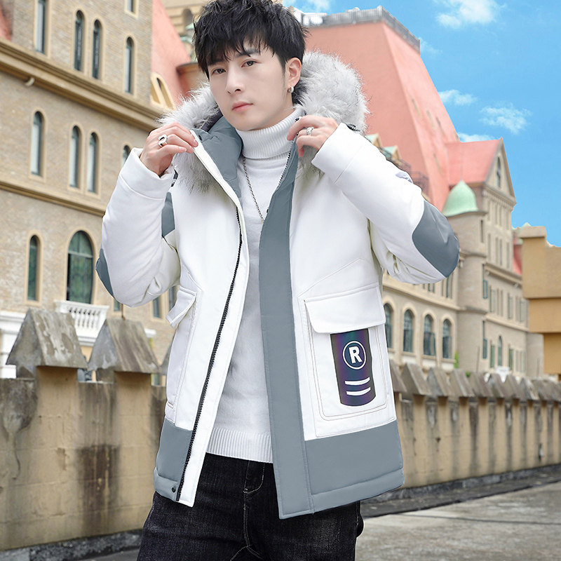 MY819-P110冬季连帽大毛领派克服棉衣男时尚印花棉服外套XZ313B-1,男装棉衣,星座310B-3