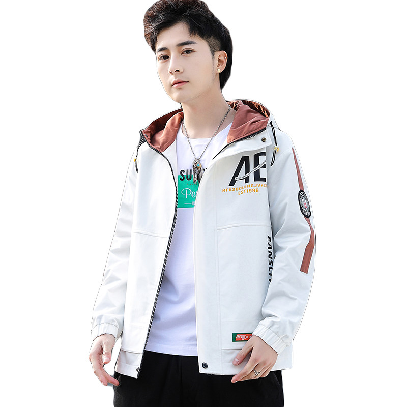 外套男新款青少年韩版休闲百搭连帽夹克上衣XZ313B-1-S2187-P65,男装夹克,星座310B-3