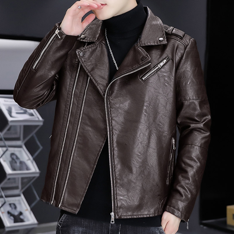秋冬加绒加厚皮衣型男帅气机车服皮夹克外套XZ313B-1-PY916-P130,男装皮衣,星座310B-3