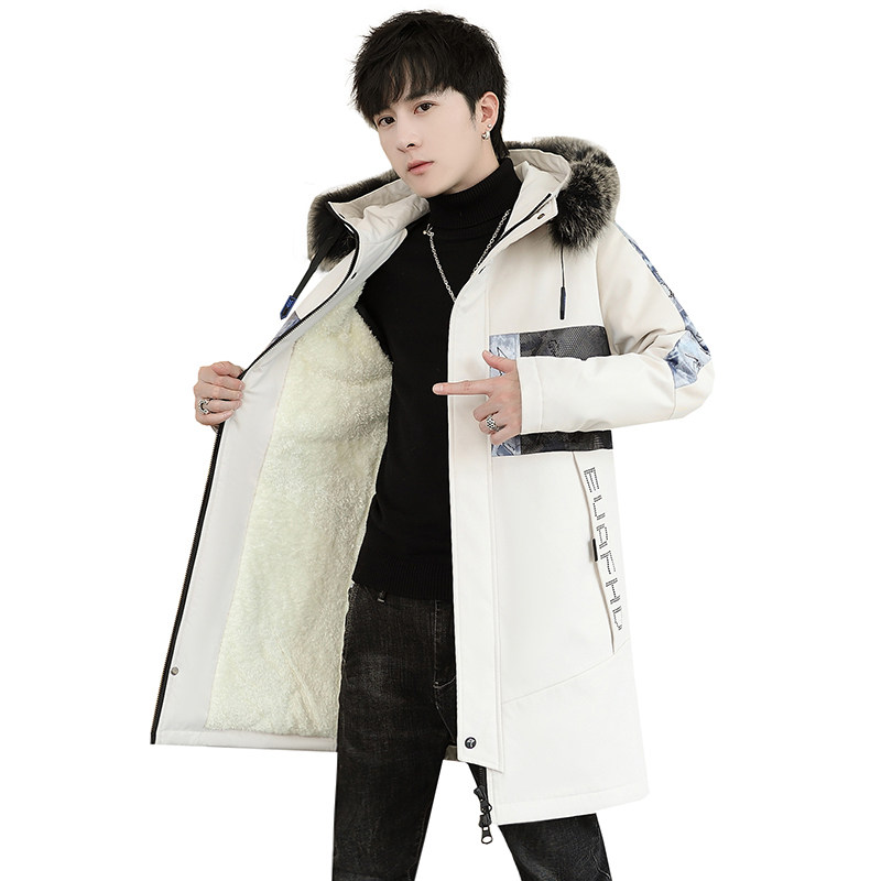 2021冬季新款中长款连帽男士加绒加厚夹克外套XZ313B-1-JK078-P75,男装夹克,星座310B-3