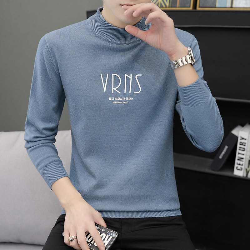 毛衣男秋季新款男士套头大码半高领针织衫XZ313B-1 CP1751- P35图片