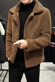 主推款秋冬双面穿夹克男颗粒绒短款毛呢外套XZ313B-1-M187-P120，男装毛呢大衣，星座310B-3