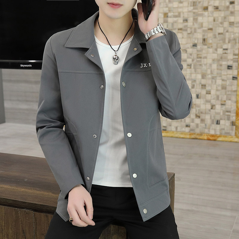 春季新款男士休闲商务夹克潮流翻领上衣外套XZ313B-1-J,男装夹克,星座310B-3