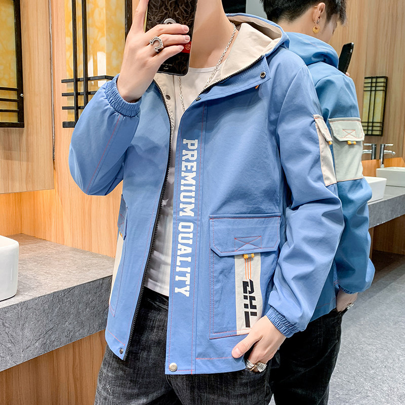 夹克男春季新款潮流ins男士连帽工装外套XZ313B-1-J,男装夹克,星座310B-3