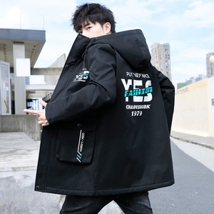 2021秋季新款中长款风衣男休闲连帽夹克外套XZ313B-1-S158- P70图片