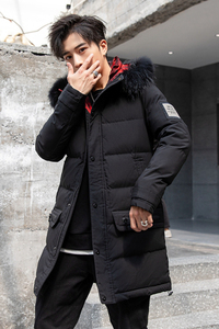 大货主推棉服男中长款大毛领连帽棉衣外套XZ313B-1 M1958-P125图片