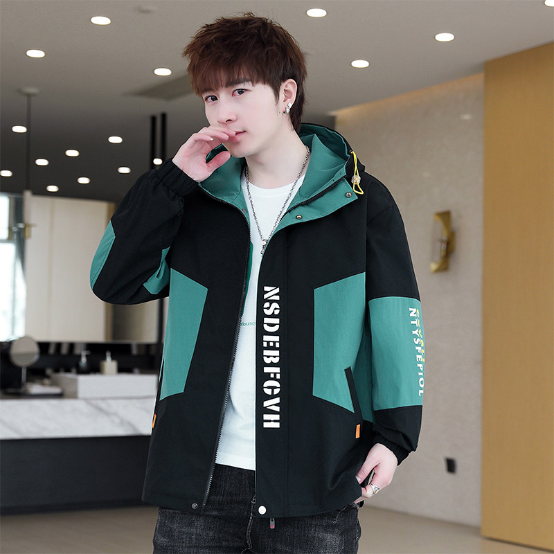 春季新款潮流ins男士时尚连帽工装夹克外套XZ313B-1J,男装夹克,星座310B-3
