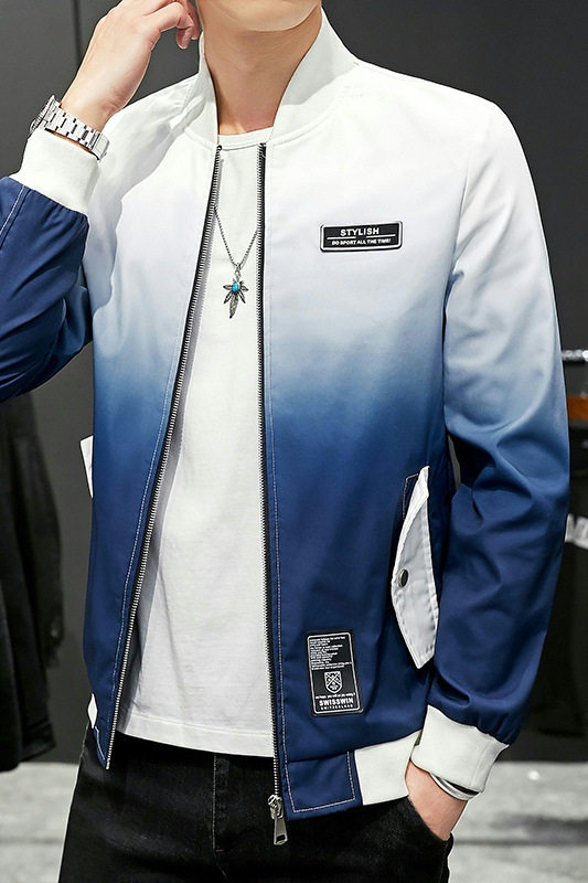 夹克男潮流时尚渐变色男士棒球领休闲外套上衣XZ313B-2-NS01-P48,男装夹克,星座310B-3