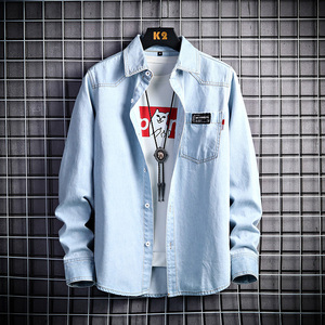 秋季新款男士高品质牛仔衬衣时尚修身长袖衬衫XZ313B-1-CY912-P55图片