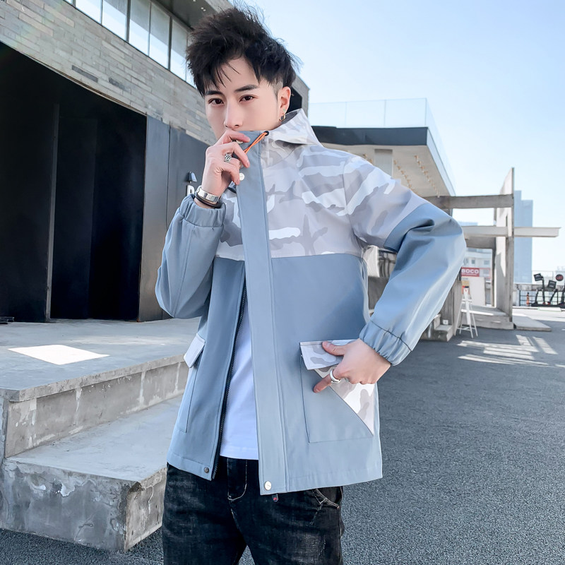 夹克男秋季新款潮流ins男士连帽工装夹克外套XZ313B-1-L10-P60,男装夹克,星座310B-3