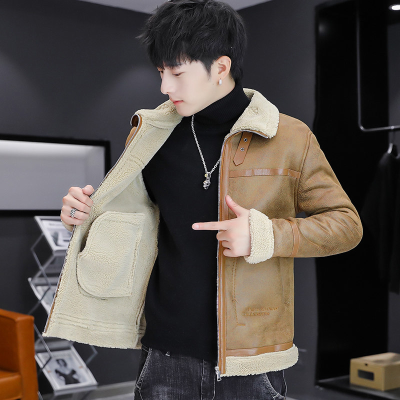 主推新款加绒加厚皮衣型男帅气机车服外套XZ313B-1-PY2933-P130,男装皮衣,星座310B-3