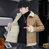 主推新款加绒加厚皮衣型男帅气机车服外套XZ313B-1-PY2933-P130，男装皮衣，星座310B-3