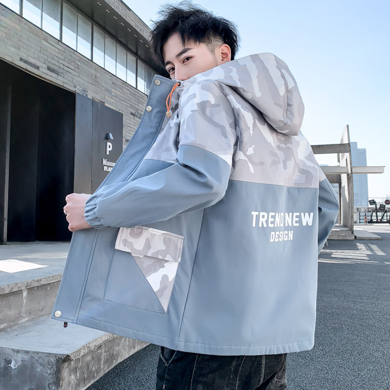 夹克男秋季新款潮流ins男士连帽工装夹克外套XZ313B-1-L10-P60,男装夹克,星座310B-3