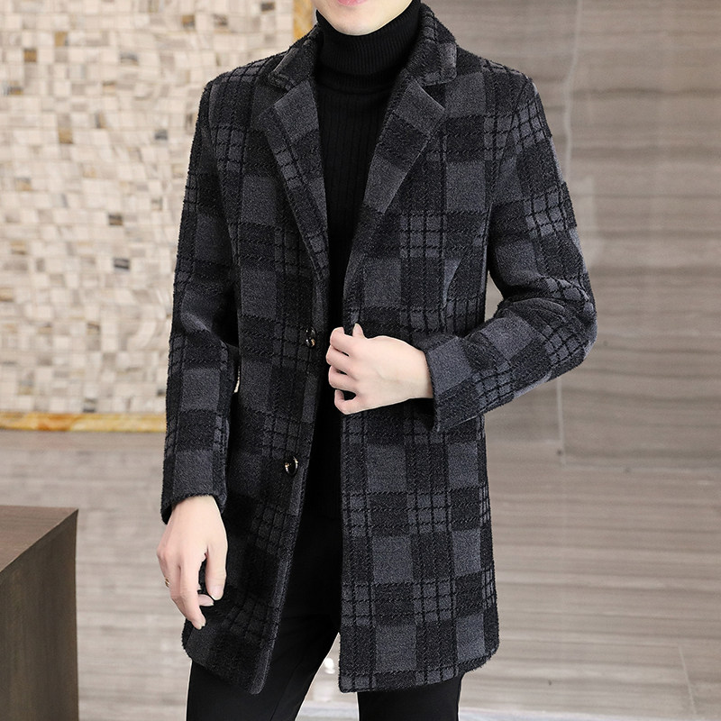 秋冬毛呢大衣男高品质中长款修身外套XZ313B-1-M6688-P190控268图片