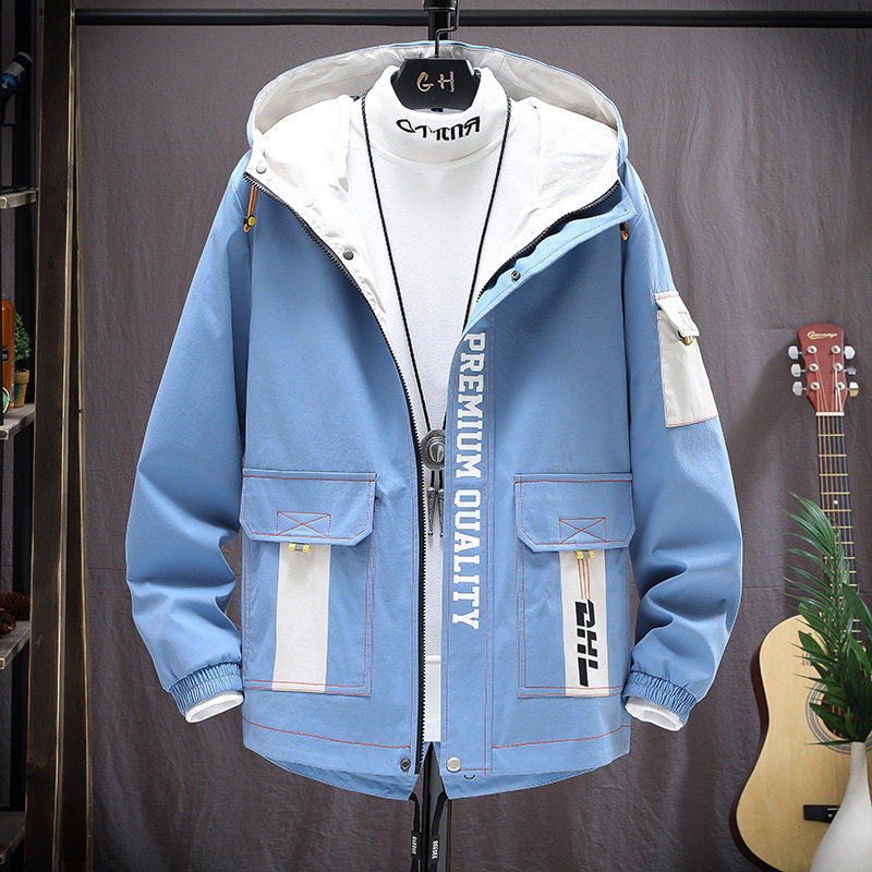 挂拍夹克男秋季新款潮流ins男士连帽外套XZ313B-1-JK1202-P60,男装夹克,星座310B-3