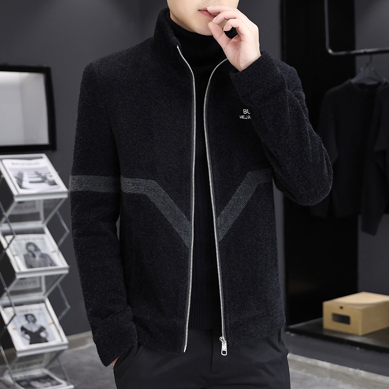 春季男士短款立领开衫毛呢休闲潮流夹克外套XZ313B-1M05-P130,男装毛呢大衣,星座310B-3