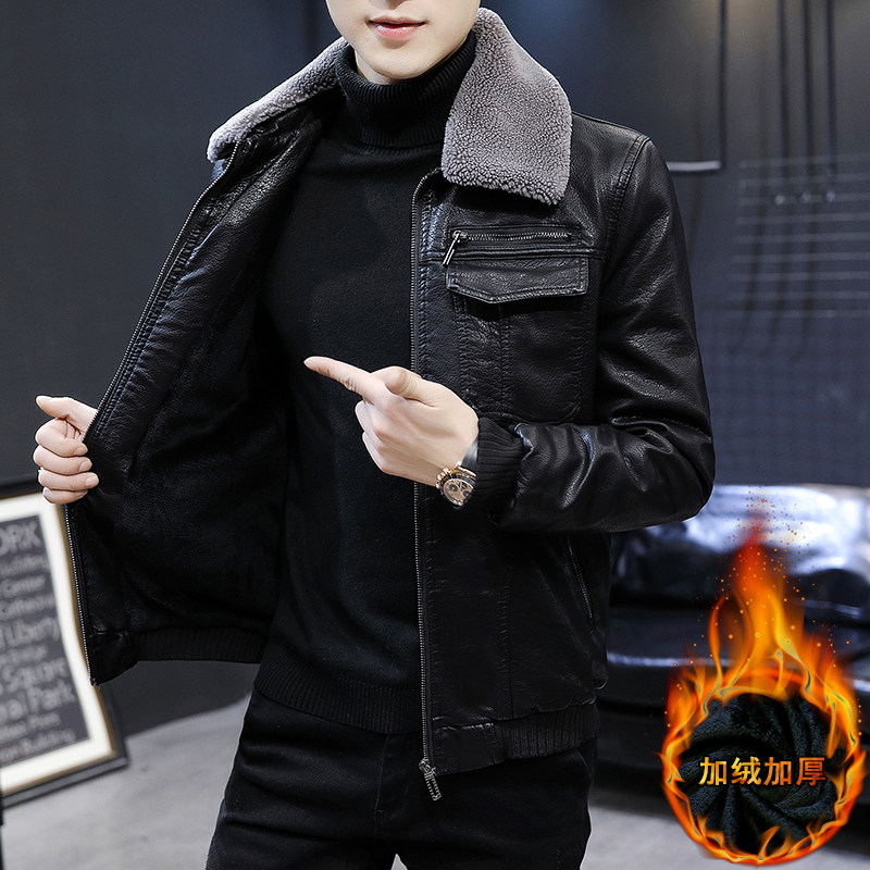 2021冬加绒皮衣青年机车服皮夹克外套男XZ313B-1-PY1902-P120,男装皮衣,星座310B-3