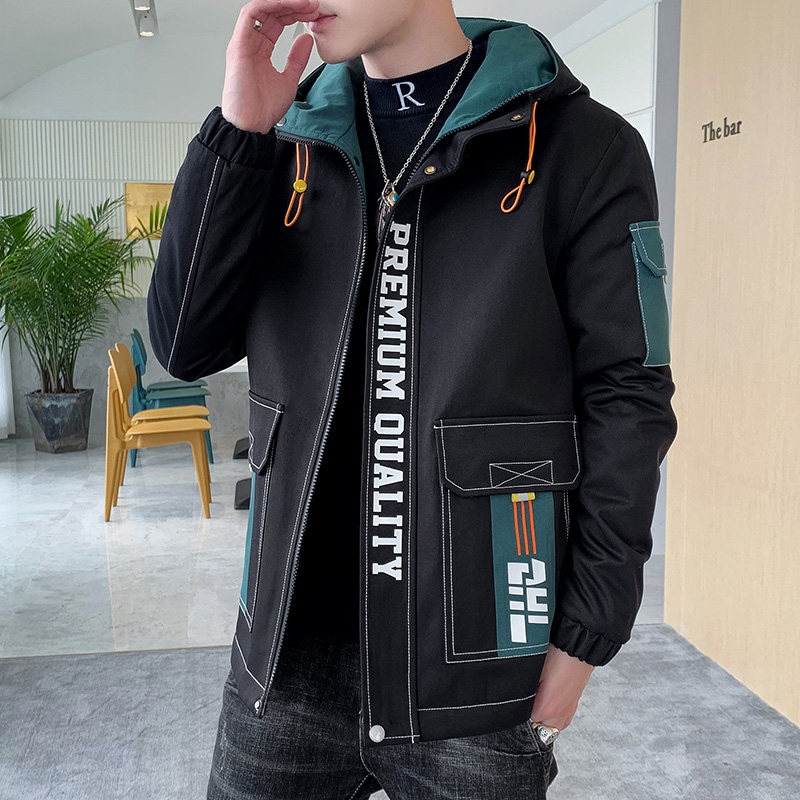 春季新款潮流ins派克服男士时尚连帽工装外套XZ313B-1-J,男装夹克,星座310B-3