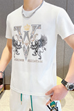 抖音品质欧版男士高品质烫钻圆领短袖T恤XZ313B-1-DX2202-P40，男装T恤，星座310B-3