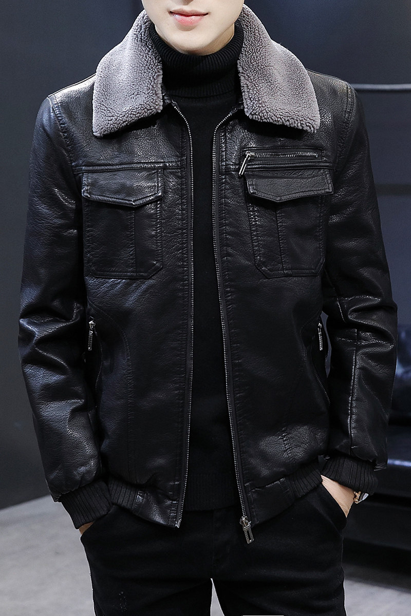 2021冬加绒皮衣青年机车服皮夹克外套男XZ313B-1-PY1902-P120,男装皮衣,星座310B-3