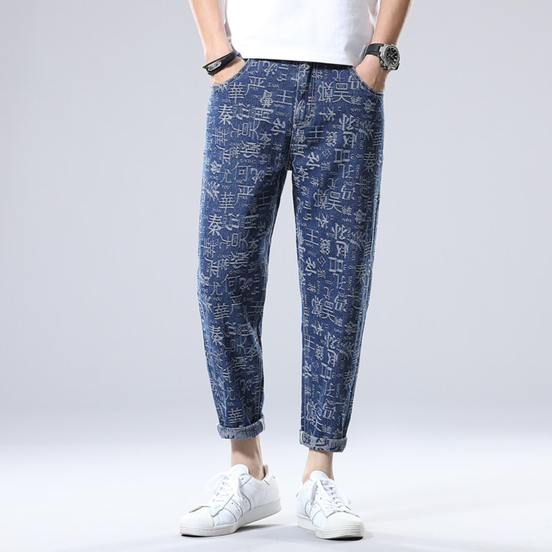 春夏新款男士时尚休闲宽松牛仔裤长裤XZ313B-1-NZ2002图片