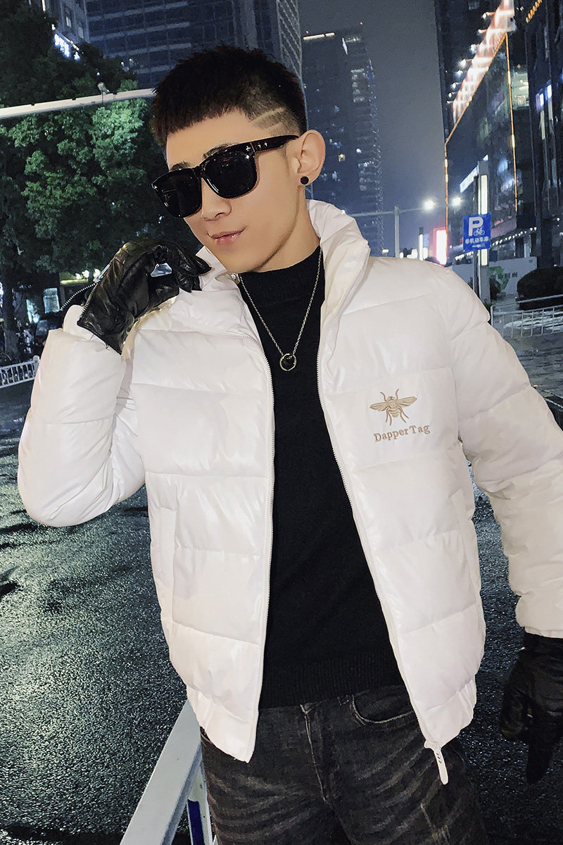 冬季立领加厚亮面刺绣棉衣男修身时尚棉服外套XZ313B-1-MY14P85,男装棉衣,星座310B-3