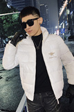 冬季立领加厚亮面刺绣棉衣男修身时尚棉服外套XZ313B-1-MY14P85，男装棉衣，星座310B-3