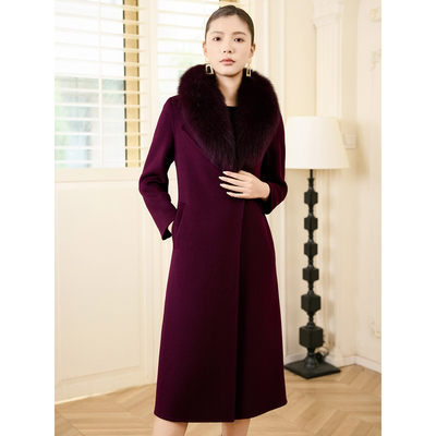 双面羊绒大衣女中长款修身秋冬款