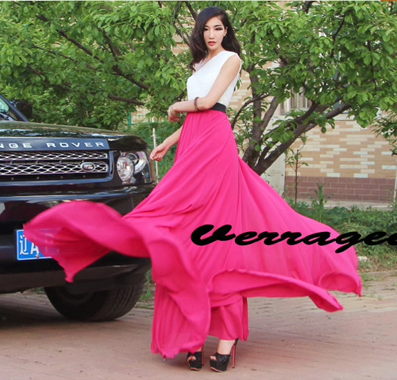 长裙A字通勤雪纺半身裙