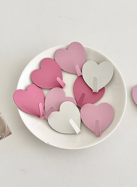 爱心挂钩强力粘胶墙壁粘钩免打孔自粘宿舍女房间墙上钥匙挂钩粘贴