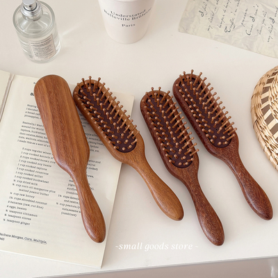 养护头皮 ins檀木气垫梳女士家用顺发头皮经络按摩梳便携气囊梳子