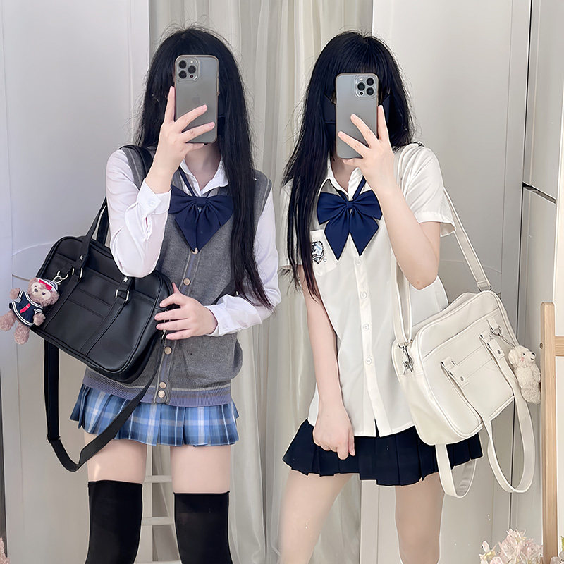 日系jk制服包pu皮基础款百搭通勤图片