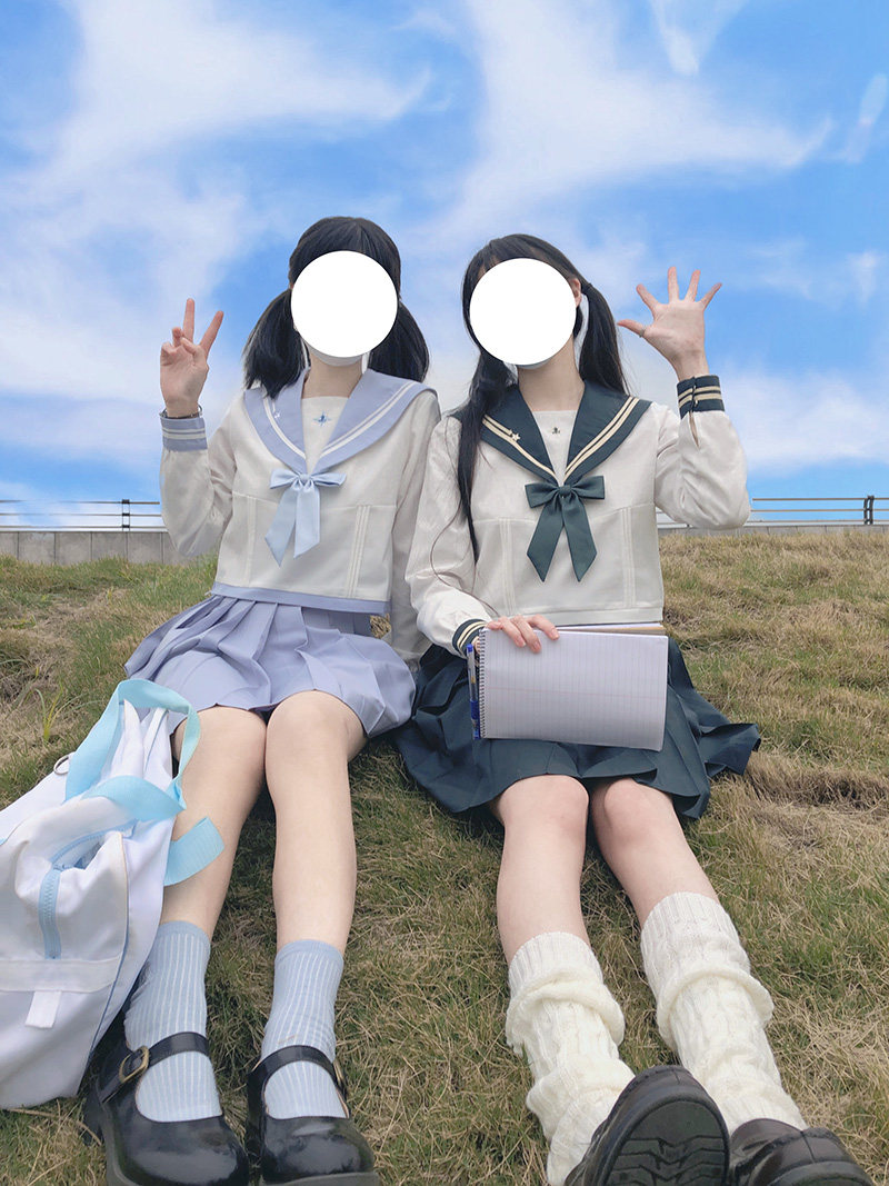 스팟 ZHUZHUJIA XIAOCHUN 개인 봄과 가을 새로운 원본 정통 JK 선원 복장 긴팔 중간 양복 소녀 작은 신선한