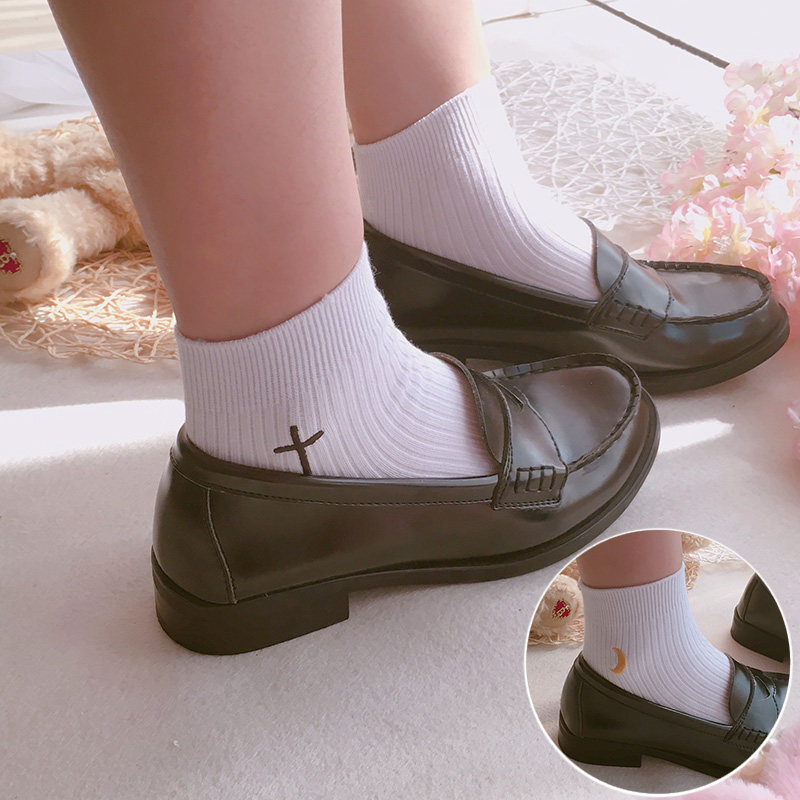 zhuzhusl刺绣短袜日系jk制服女图片