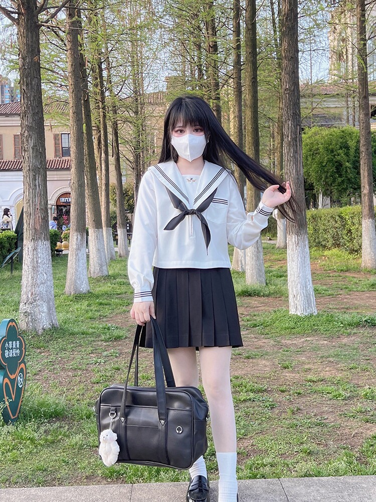 ZHUZHUJIA JK [MO LINGZHONG] ORIGINAL SAILOR UNIFORM ORTHODOX JK UNIFORM MIDDLE WEAR LONG SLEEVES SPRING AND AUTUMN GENUINE STUDENTS