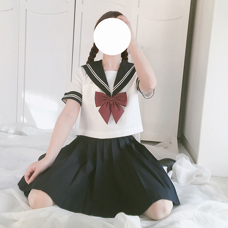 jk现货珠珠家白二本海军风水手服图片