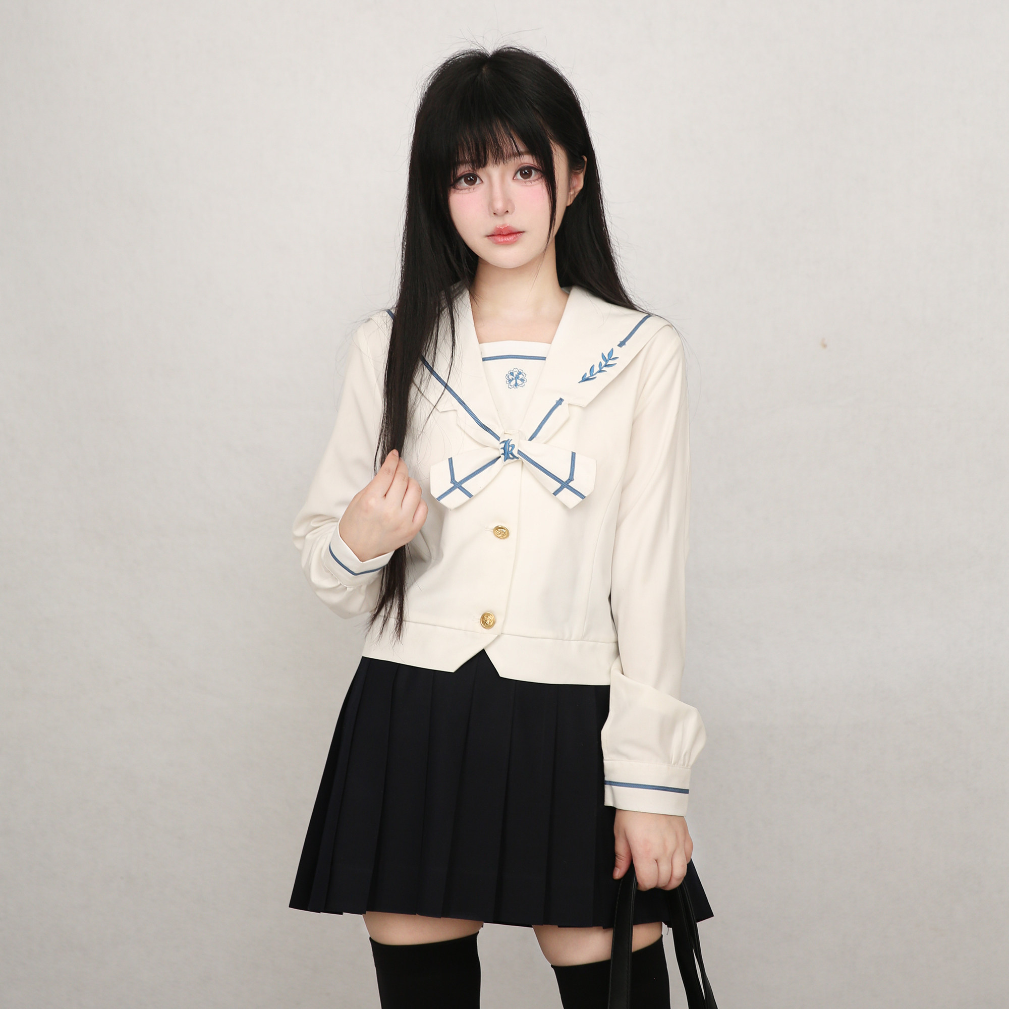 珠珠家jk 立藤中 原创设计水手服长袖甜美套装日系学院风正版制服图片