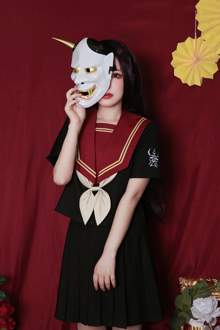 暗黑风短袖水手服套装夏季jk制服图片