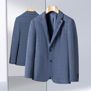 外套轻商务休闲单西上衣格子 高货西服西装 一线品牌撤柜男士 春秋季