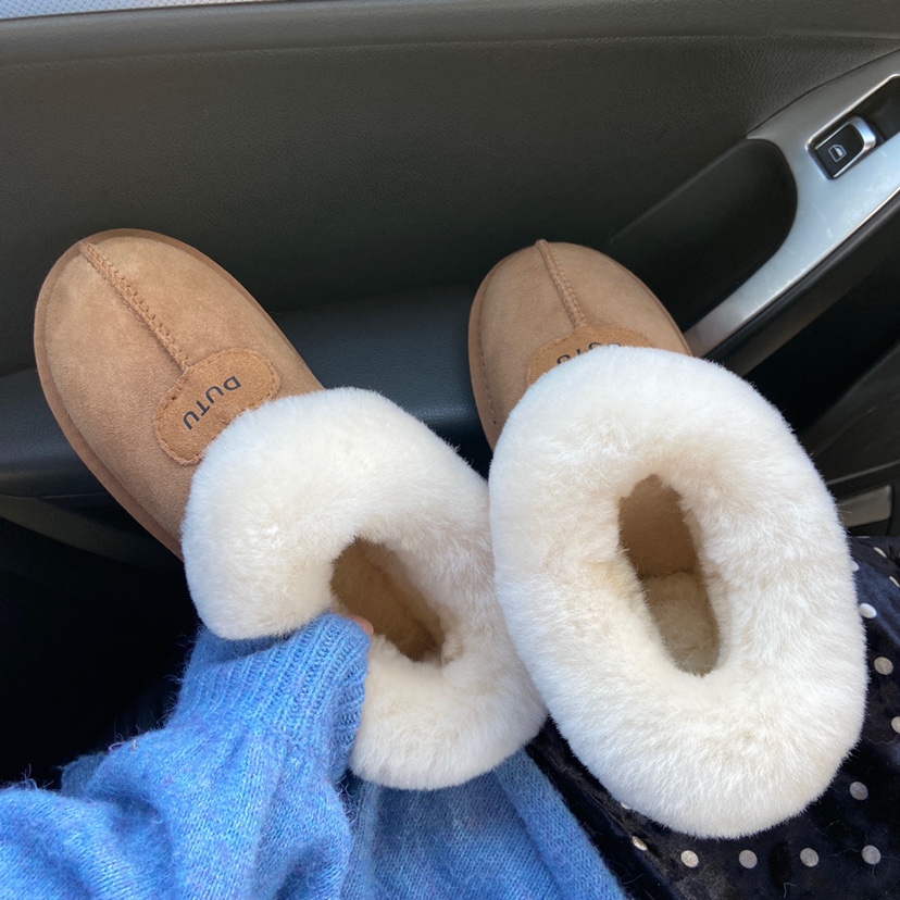 2023年冬季新款皮毛一体雪地靴女保暖一脚蹬懒人鞋休闲毛毛鞋加厚