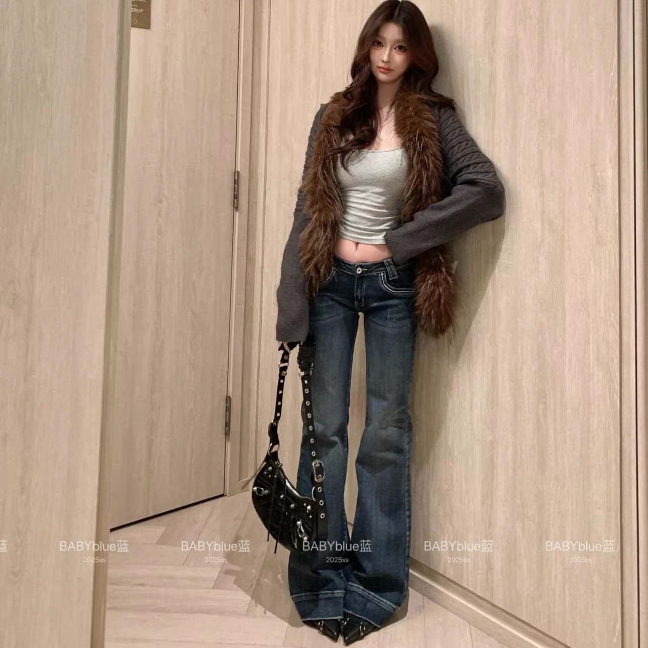 BABYblue【小鸟腿】低腰显瘦复古美式休闲弹力腿细微喇牛仔裤,女装/女士精品,牛仔裤,淘宝优惠券,粉丝福利购,淘宝优惠卷