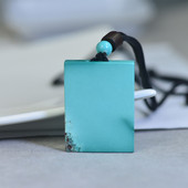 湖北原矿天然绿松石 配挂绳一物一图 平安无事牌方形方牌吊坠项坠