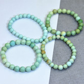 保真 高瓷原石无优化圆珠文玩饰品男女款 原矿天然绿松石 手链手串