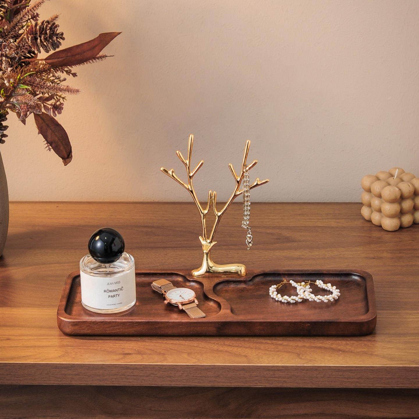 中古风胡桃木实木入户进门玄关钥匙托盘桌面收纳盒摆件鞋柜置物架,家居饰品,落地摆件,淘宝优惠券,粉丝福利购,淘宝优惠卷