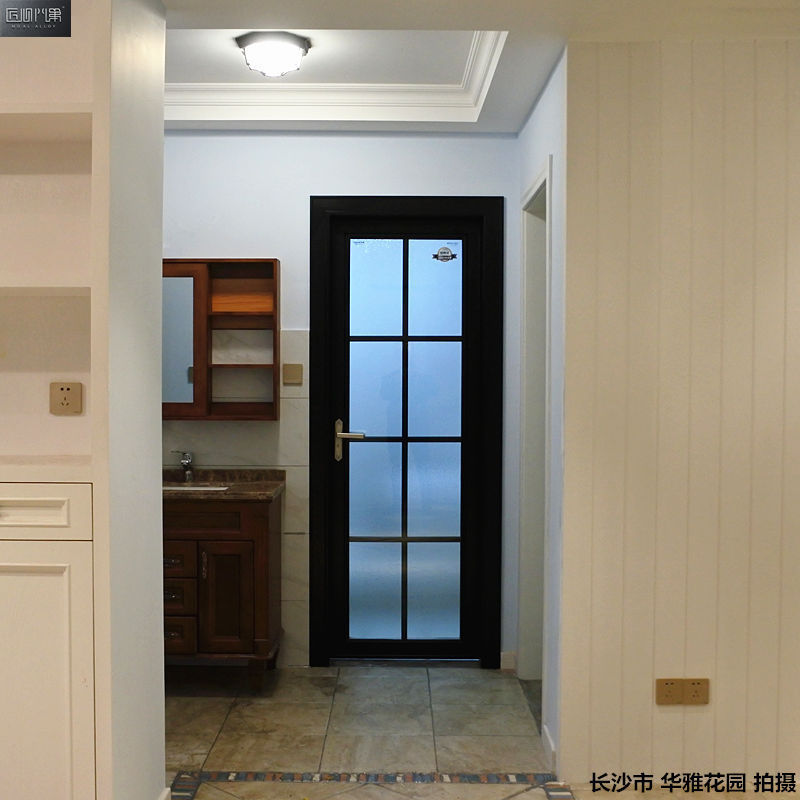 匠心门第  厨卫厕所铝合金黑色平开门慕尼黑锁双包门套蒙砂玻璃门|msdalam kategori Seluruh adat rumah, pintu, pintu dalaman - dari Buy2taobao.com untuk memberikan perkhidmatan ejen Taobao profesional membeli