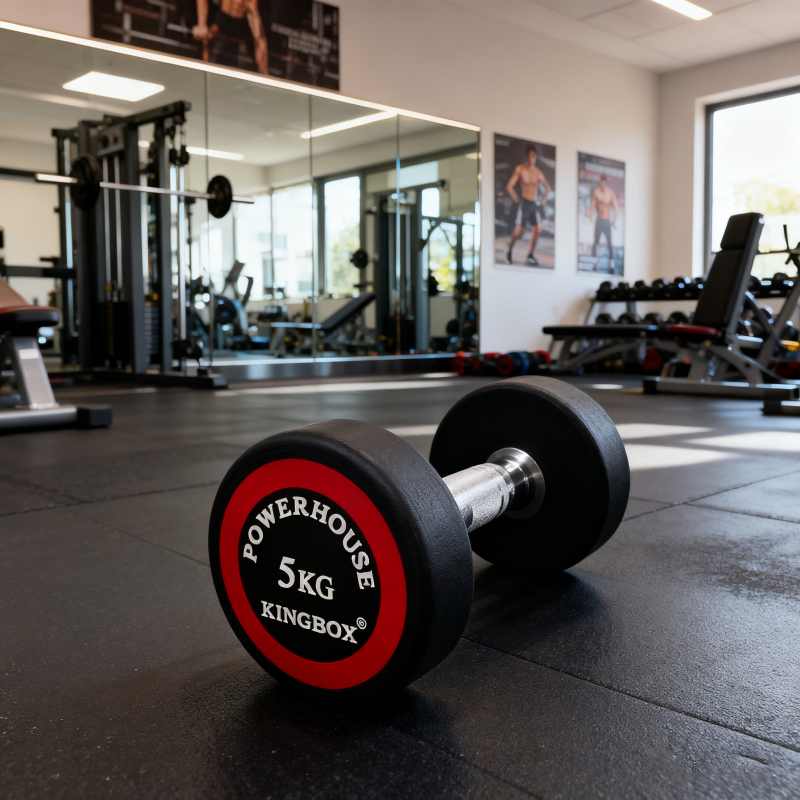 纯钢包胶哑铃套装男士健身家用亚玲架商用器材健身房专用全套