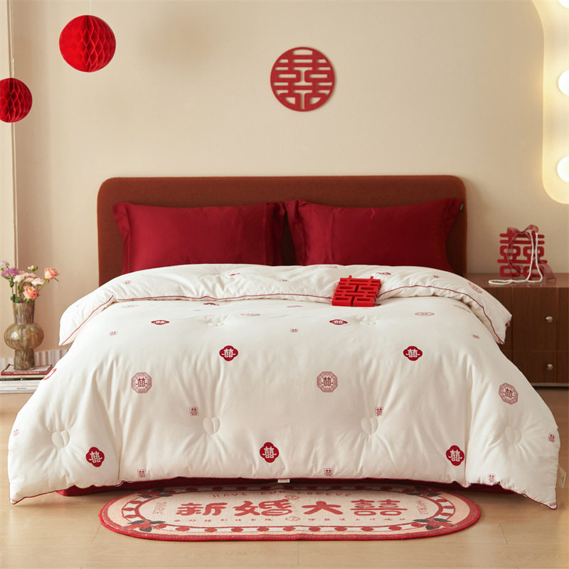 CY 新款全棉大豆被婚庆被子良品喜被结婚被芯亲肤柔软春秋被冬被,床上用品,化纤被,淘宝优惠券,粉丝福利购,淘宝优惠卷