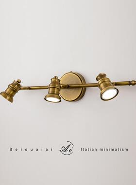 复古全铜镜前灯卫生间卧室化妆镜镜灯浴室厕所壁灯过道玄关照画灯