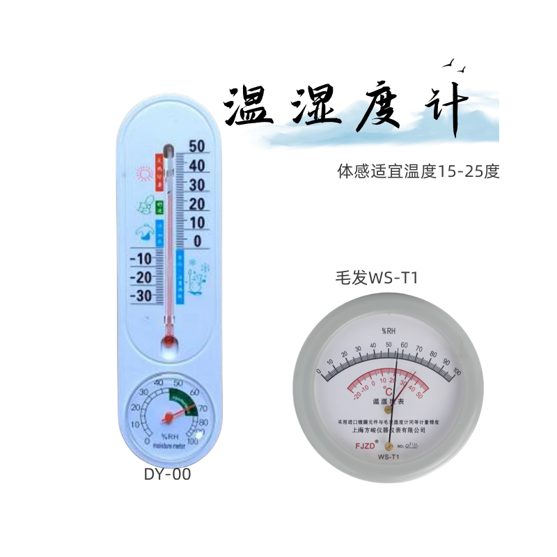 厂家直销壁挂式室内家用温湿度计办公仓储干湿球温度表272-2A