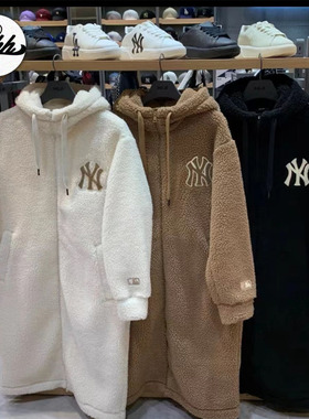小慧慧韩国MLB羊羔绒外套男女连帽羊羔毛2021冬新款摇粒绒JPF28